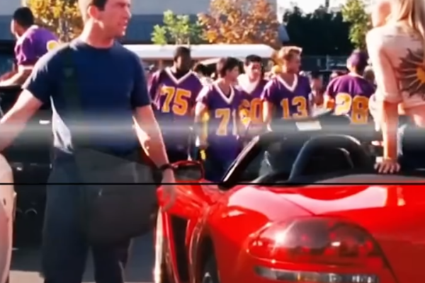 Guy Shows Off His Car To Impress Girl In School Parking Lot — But Things Take A Wild Turn When Another Dude Pulls Up