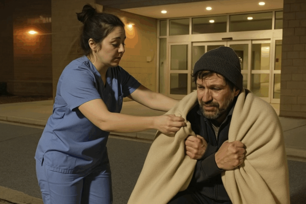 Tired Night Nurse Gives Blanket to Shivering Man—Called to Director’s Office Next Morning