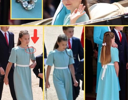 “I CAN’T BELIEVE IT!” Princess Charlotte, 10, Mesmerizes the World in Stunning Teal Dress and Diamond Horseshoe Brooch Gifted by the Late Queen at Trooping the Colour 2025! The Hidden Truth Behind the Young Princess’ Outfit Will Sh0ck You