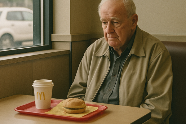 🍟 Elderly Man Eats Alone at McDonald’s Every Day — Then Staff Finds Out Why… and Their Reaction Went Viral 💔