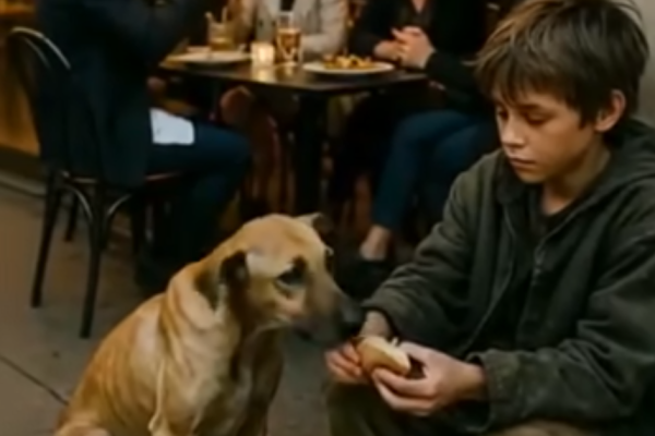 He Sat On The Sidewalk With A Crust Of Bread—While They Toasted Three Feet Away